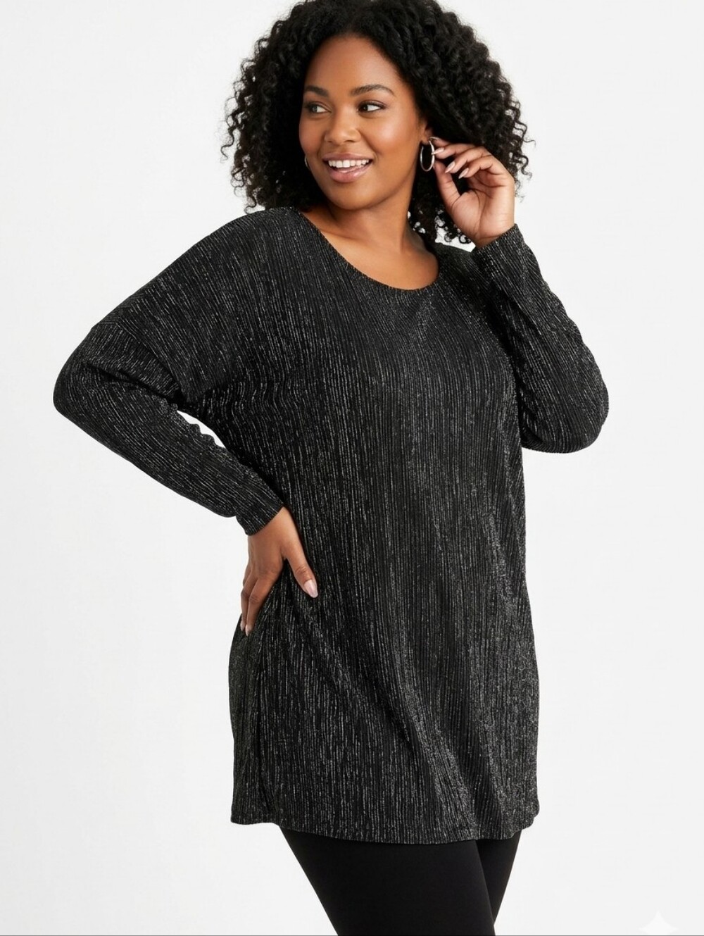 Sharade Nites Plus Size Vintage Metallic Tunic Blouse